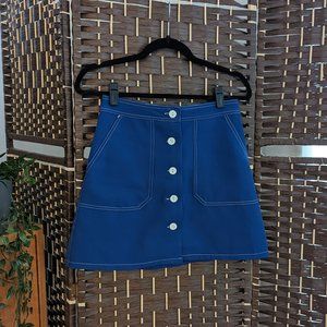 Blue Retro Mod Sans Souci Mini Skirt